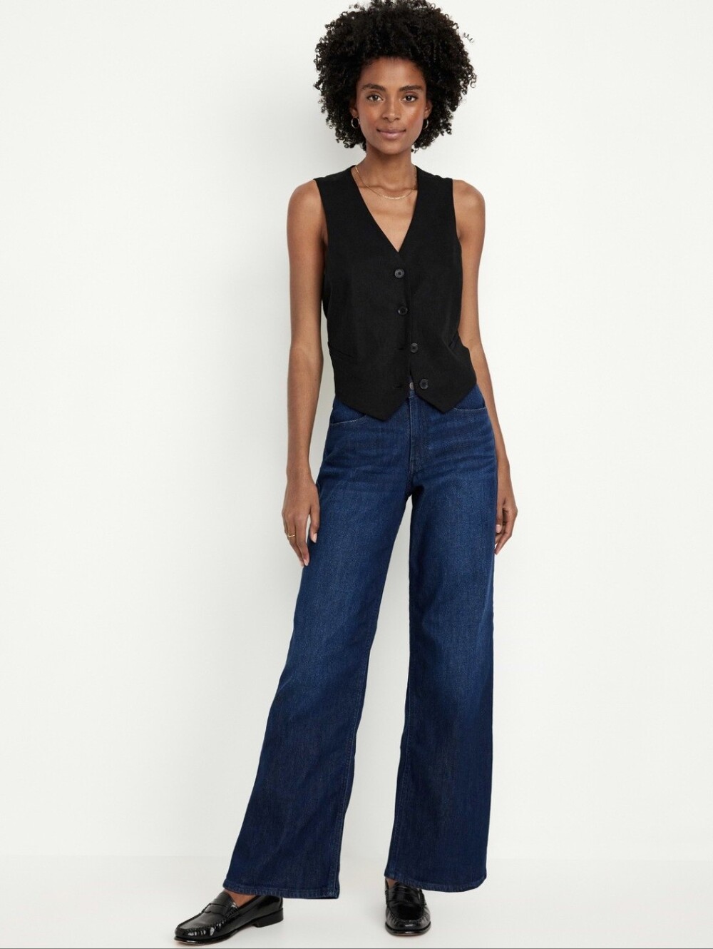 Old Navy WOW High Waist Wide Leg Dark Wash Jean 6